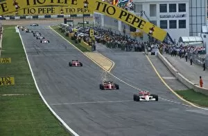 1990 Collection: Formula One World Championship: Ayrton Senna leads the eventual race winner Alain Prost