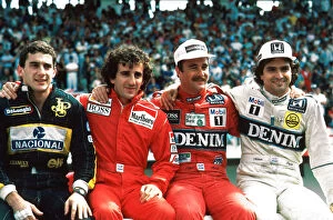 Images Dated 8th January 2001: Formula One World Championship: Ayrton Senna Lotus 98T, 4th place, Alain Prost McLaren MP4 / 2C