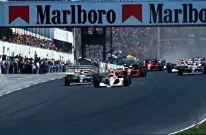 Hungary Gallery: Formula One World Championship: Ayrton Senna McLaren MP4 / 6 leads at the start of the race