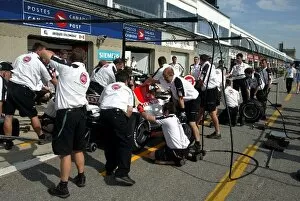 Images Dated 12th June 2003: Formula One World Championship: The BAR team practice pitstops