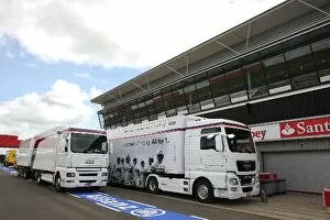 Images Dated 30th June 2008: Formula One World Championship: BMW Sauber trucks in the pitlane