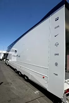 Transporter Collection: Formula One World Championship: BMW Williams Team Trucks in the paddock