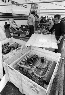 Images Dated 6th March 2008: Formula One World Championship: A Brabham mechanic in the paddock unpacks from the freight an Alfa