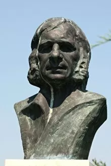 Images Dated 31st July 2008: Formula One World Championship: A bronze bust of Emerson Fittipaldi in the F1 Park of Fame