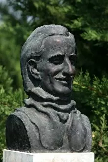 Images Dated 31st July 2008: Formula One World Championship: A bronze bust of Graham Hill in the F1 Park of Fame