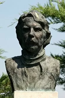 Images Dated 31st July 2008: Formula One World Championship: A bronze bust of Keke Rosberg in the F1 Park of Fame
