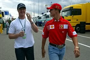 Images Dated 25th July 2002: Formula One World Championship: Brothers Ralf and Michael Schumacher of Williams