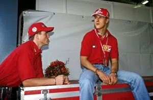 Australia Collection: Formula One World Championship: The brothers Schumacher, Ralf and Michael, right