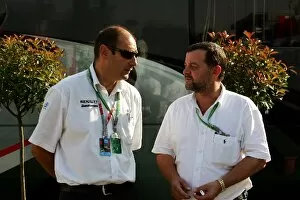Images Dated 8th September 2006: Formula One World Championship: Bruno Michel talks with Paul Stoddart