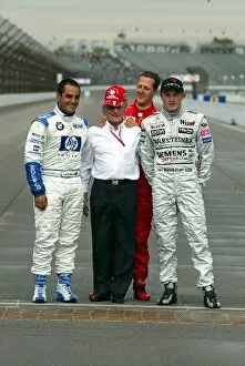 Images Dated 26th September 2003: Formula One World Championship: The championship contenders with Bernie Ecclestone F1 Supremo