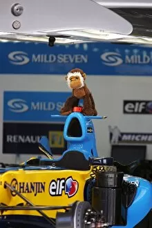 Images Dated 8th March 2006: Formula One World Championship: A cheeky monkey on the Renault R26 of Fernando Alonso Renault