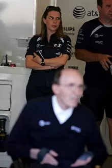 Images Dated 20th June 2007: Formula One World Championship: Claire Williams Williams marketing deptartment with her father