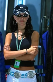 Girlfriend Collection: Formula One World Championship: Connie Freydel, the fiancee of Juan Pablo Montoya, Williams