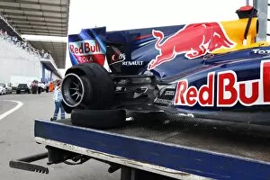 Formula One World Championship: The damaged car of Sebastian Vettel Red Bull Racing RB6 after colliding with team mate Mark Webber Red Bull Racing