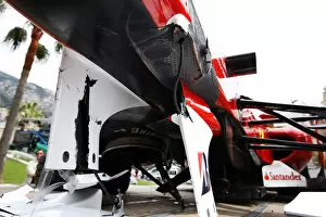 Formula One World Championship: The damaged Ferrari F10 of Fernando Alonso Ferrari after he crashed in the third