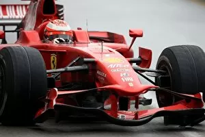 2008 Collection: Formula One World Championship: Damaged front wing for Kimi Raikkonen Ferrari F2008