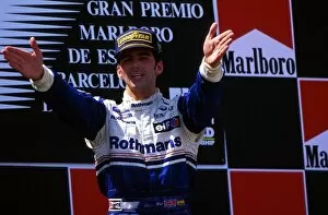 Images Dated 27th November 2001: Formula One World Championship: Damon Hill celebrates an emotional victory for himself
