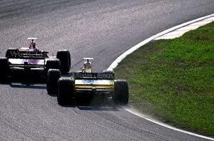Images Dated 14th April 2003: Formula One World Championship: Damon Hill Jordan Mugen-Honda 198 closes in on Heinz-Harald