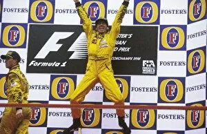 Spa-francorchamps Collection: Formula One World Championship: Damon Hill and Ralf Schumacher scored a 1-2 finishfor Jordan