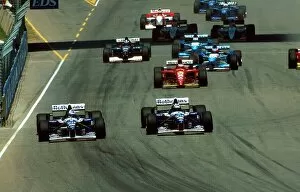 Australia Collection: Formula One World Championship: Damon Hill Williams Renault FW17 tries to push team mate David