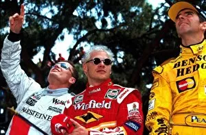 Formula One World Championship: David Coulthard Mclaren, Jacques Villeneuve and Damon Hill Jordan