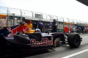 Images Dated 4th March 2005: Formula One World Championship: David Coulthard Red Bull Racing RB1 in the pits