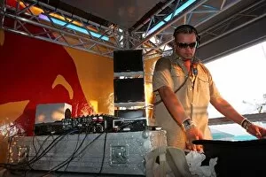Images Dated 29th July 2005: Formula One World Championship: The DJ at chilled Thirstday in the Red Bull Energy Station