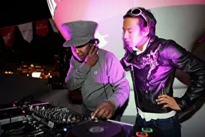 Images Dated 23rd May 2008: Formula One World Championship: DJ Norman Jay and Sakon Yamamoto Renault Test Driver on the decks