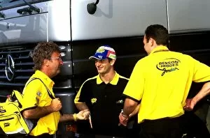 Formula One World Championship: Eddie Jordan and Jarno Trulli enjoy a joke