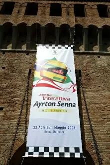 Images Dated 22nd April 2004: Formula One World Championship: The entrance of Sforzas Castle, location of the Senna Exhibition