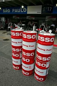 Images Dated 25th October 2004: Formula One World Championship: Esso fuel outside the Toyota garage