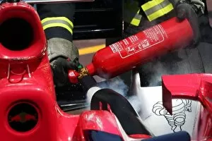 Images Dated 25th May 2006: Formula One World Championship: Extinguisher used on a Scuderia Toro Rosso STR01
