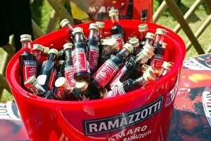 A1 Ring Collection: Formula One World Championship: Fans enjoy Ramazzotti beer at the hillside pub