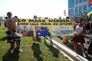 Images Dated 7th June 2009: Formula One World Championship: Fans of Mark Webber Red Bull Racing