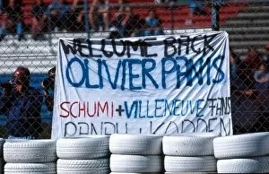 Luxembourg Collection: Formula One World Championship: Fans welcome Olivier Panis back after his lay off since his