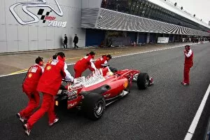 Formula One World Championship: Felipe Massa Ferrari F10 stops at the entrance of the pit lane