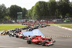 Italian Collection: Formula One World Championship: Felipe Massa Ferrari F10 and team mate Fernando Alonso Ferrari F10