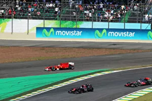 Interlagos Gallery: Formula One World Championship: Felipe Massa Ferrari F10 runs wide off the circuit