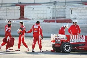 Formula One World Championship: Fernando Alonso Ferrari F10 stopped out on the circuit ending the session
