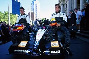 Images Dated 5th March 2001: Formula One World Championship: Fernando Alonso and Tarso Marques with the Minardi PS01