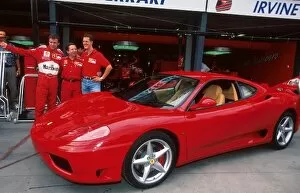 Images Dated 18th December 2000: Formula One World Championship: The Ferrari 360 with Irvine, Todt and Schumacher behind