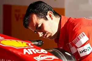 Formula One World Championship: Ferrari mechanic at work