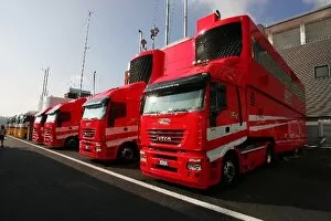 Images Dated 13th September 2007: Formula One World Championship: Ferrari trucks in the paddock