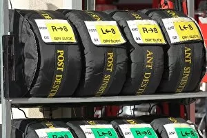 Bahrain Collection: Formula One World Championship: Ferrari tyres