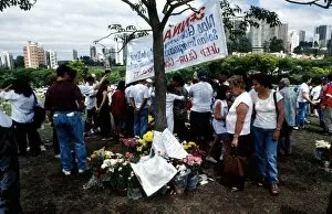 Formula One World Championship: Flowers left at Ayrton Sennas grave in Sao Paulo