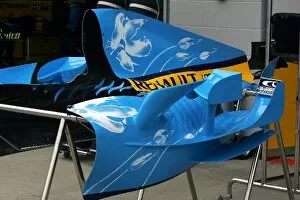 Images Dated 7th July 2005: Formula One World Championship: Flowers painted on the Renault bodywork