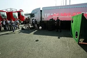 Images Dated 9th June 2006: Formula One World Championship: Some football in the paddock