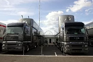 Images Dated 5th July 2008: Formula One World Championship: Force India F1 trucks