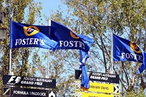 Images Dated 3rd March 2005: Formula One World Championship: Fosters flags at the Fosters Australian Grand Prix
