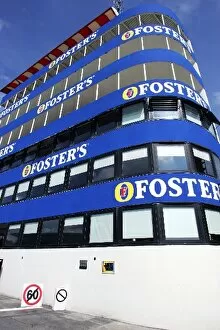 Images Dated 21st April 2005: Formula One World Championship: Fosters signage in the pits